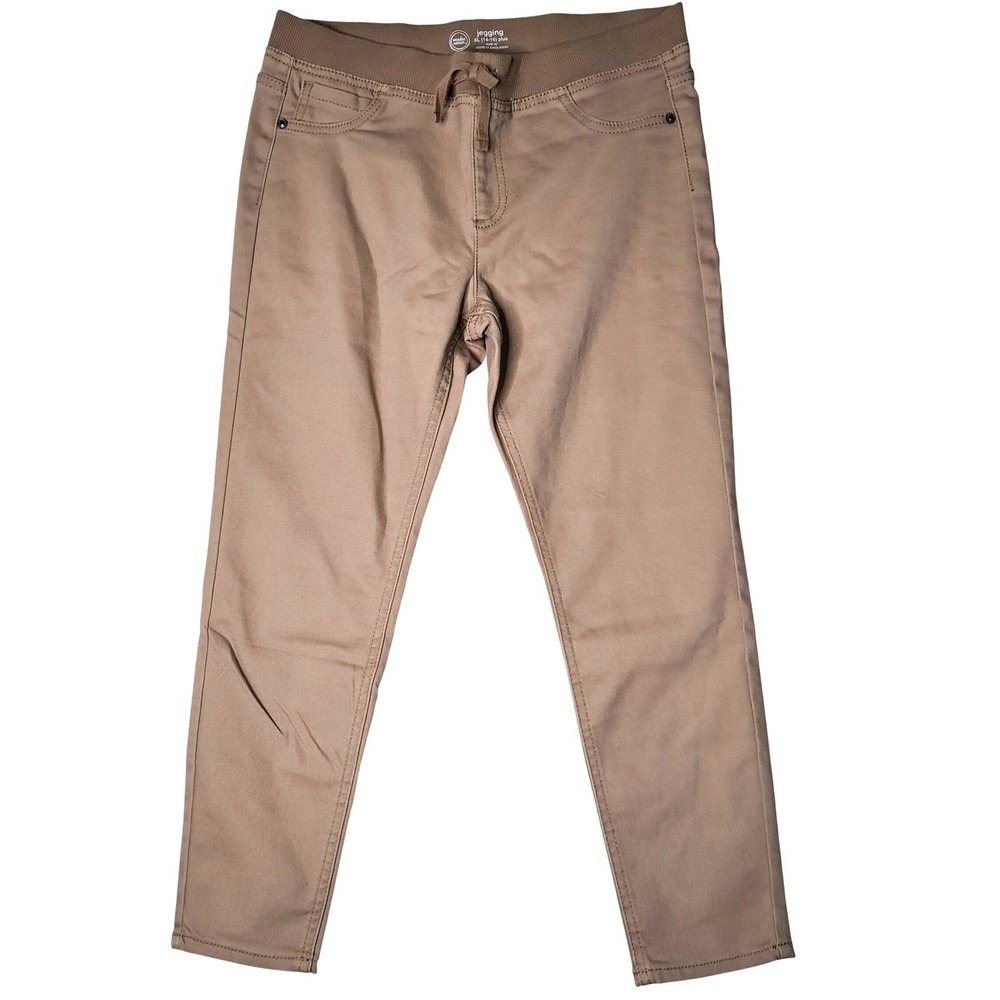 Wonder Nation Kids Beige Jeggings XL 14-16 Plus Stretch Elastic Waist Drawstring